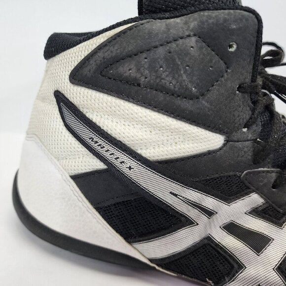 Asics Mens Matflex 6 Wrestling Shoes Black Silver White Size US 14 EUC 1081A021 - Picture 2 of 14